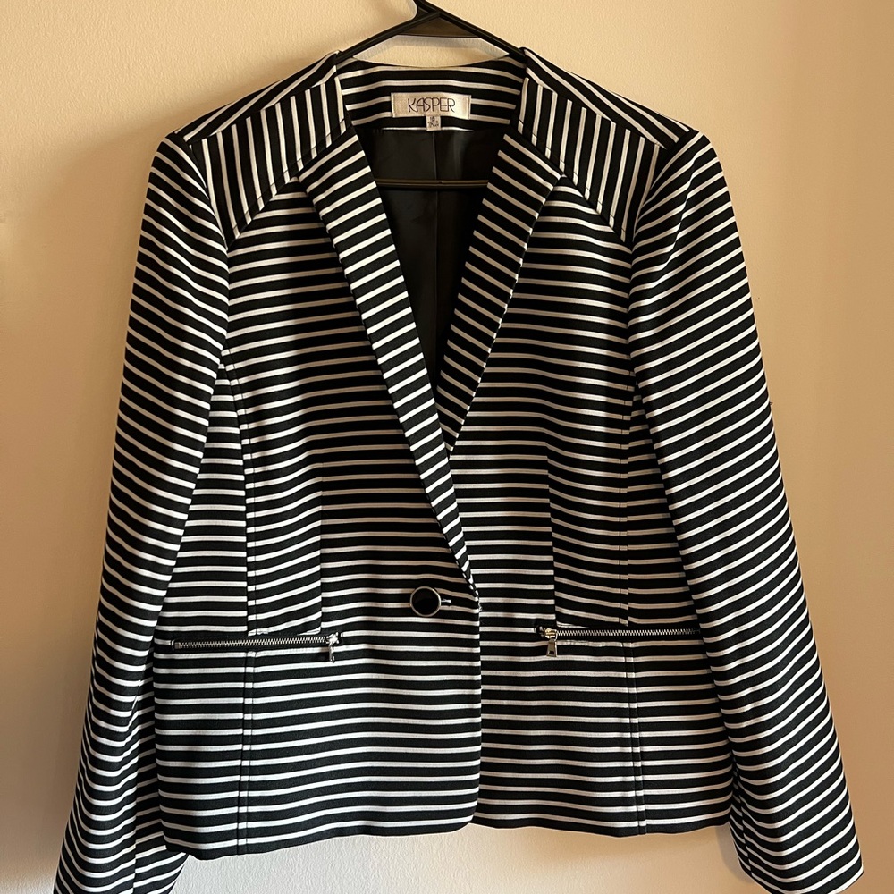 KASPER Striped Blazer Size 16